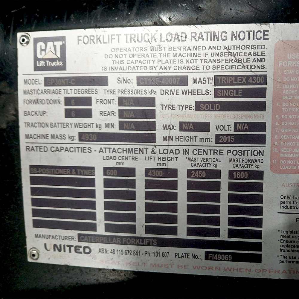 Used Cat 3.0T LPG Forklift - GP30NT-C - Image 3