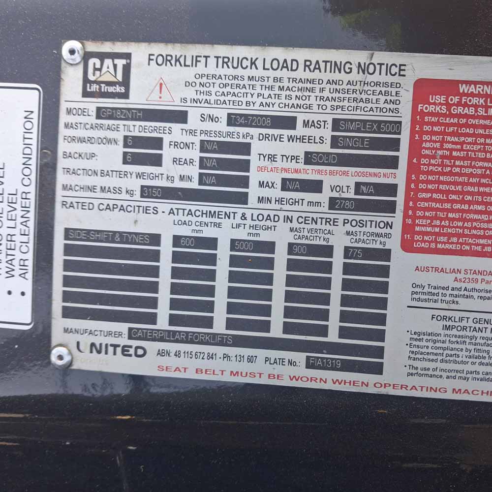 Used Cat 1.8T LPG Forklift 2008 GP18ZNTH - Image 7