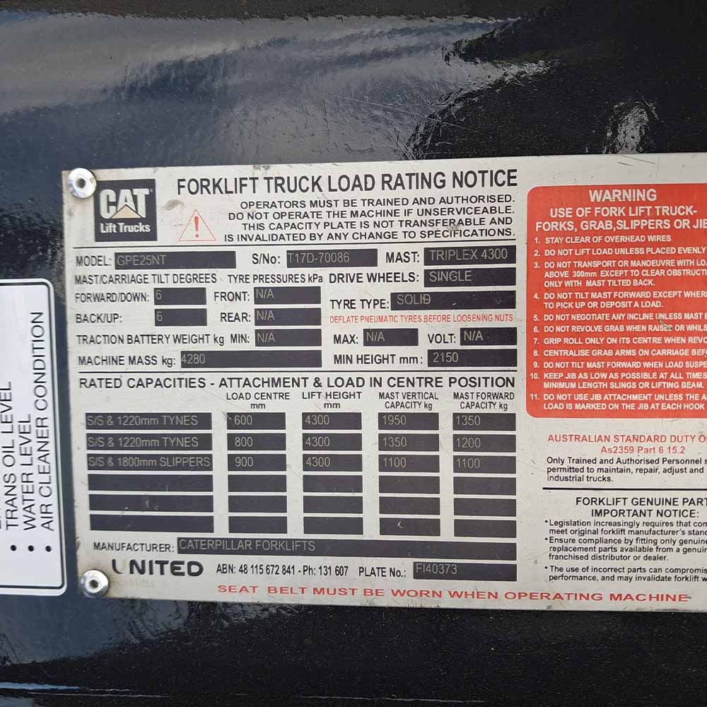 Used Cat 2.5T LPG Forklift 2010 GPE25NT - Image 7