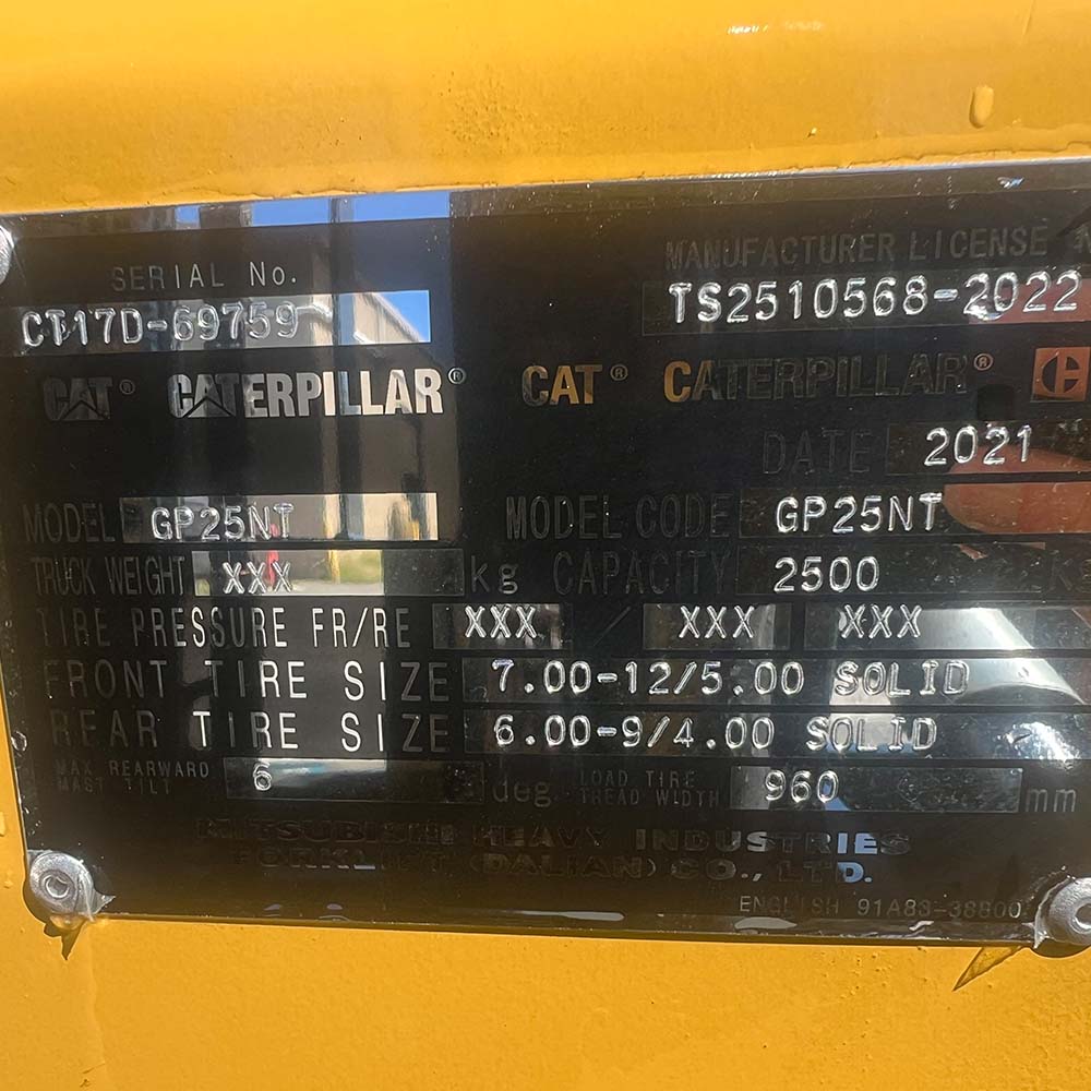 Used Cat 2.5T LPG Forklift - GP25NT-C - Image 9