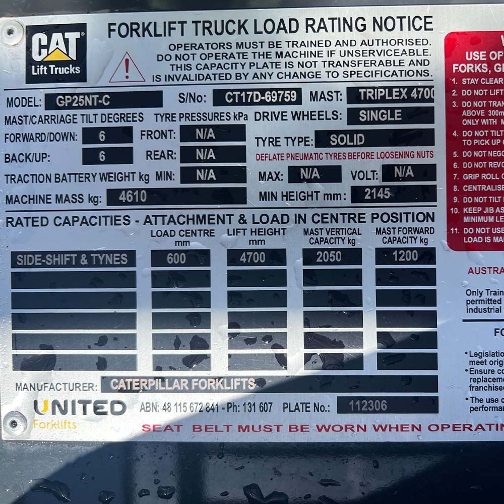 Used Cat 2.5T LPG Forklift - GP25NT-C - Image 10