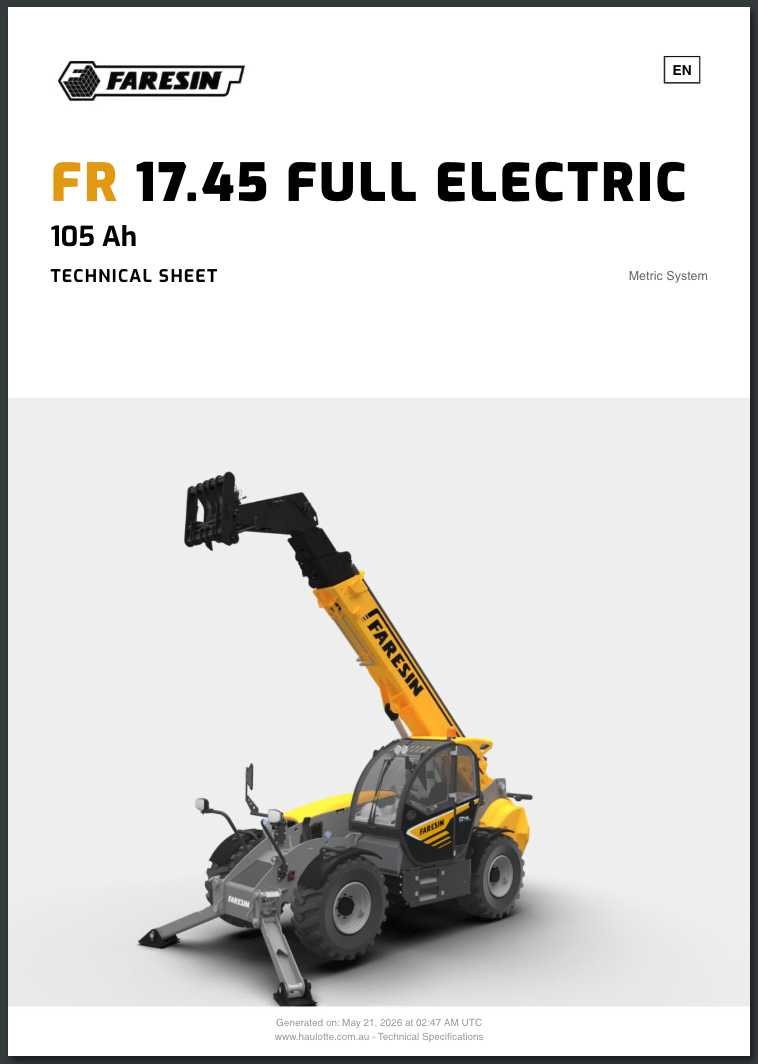 FR 17.45 Full Electric Datasheet