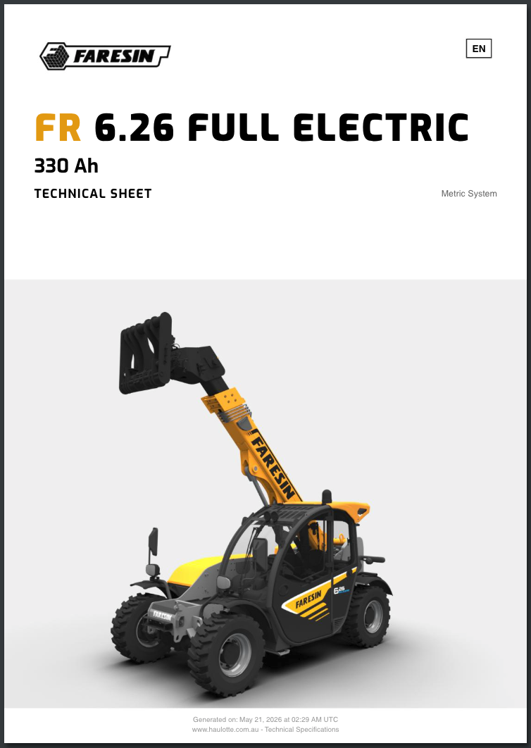FR 6.26 Full Electric Datasheet