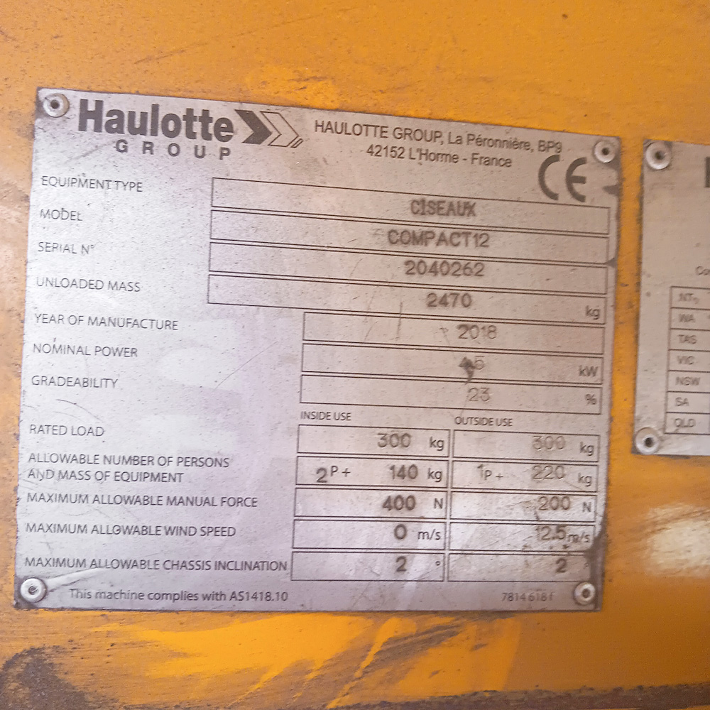 Used Haulotte Compact 12 Electric Scissor Lift - Image 6