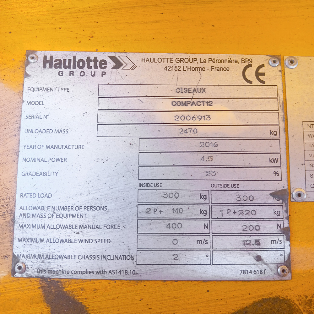 Used Haulotte Compact 12 Electric Scissor Lift - Image 6