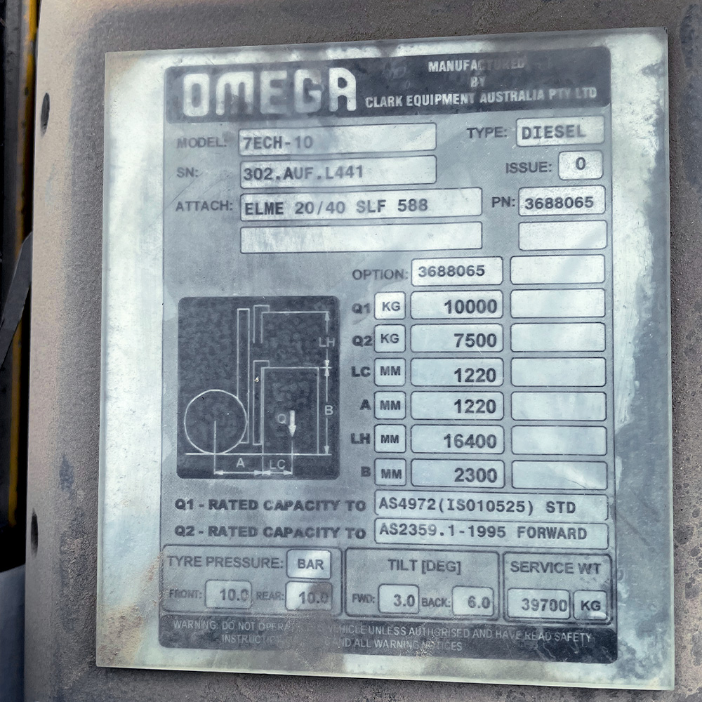 Used Omega 10T Diesel Container Handler - 7ECH-10 - Image 11