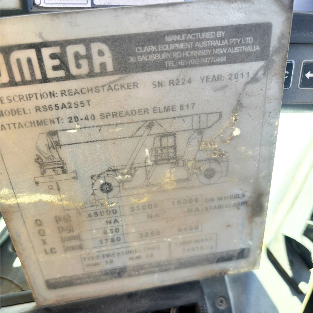 Used Omega 45.0T 5 High Diesel Reach Stacker - Image 20