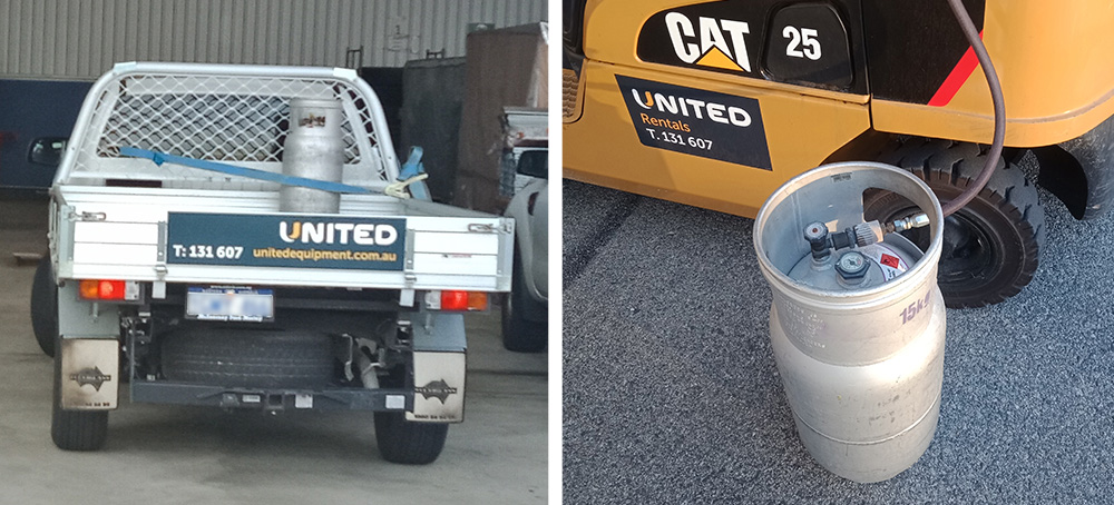 LPG bottle exchange with United